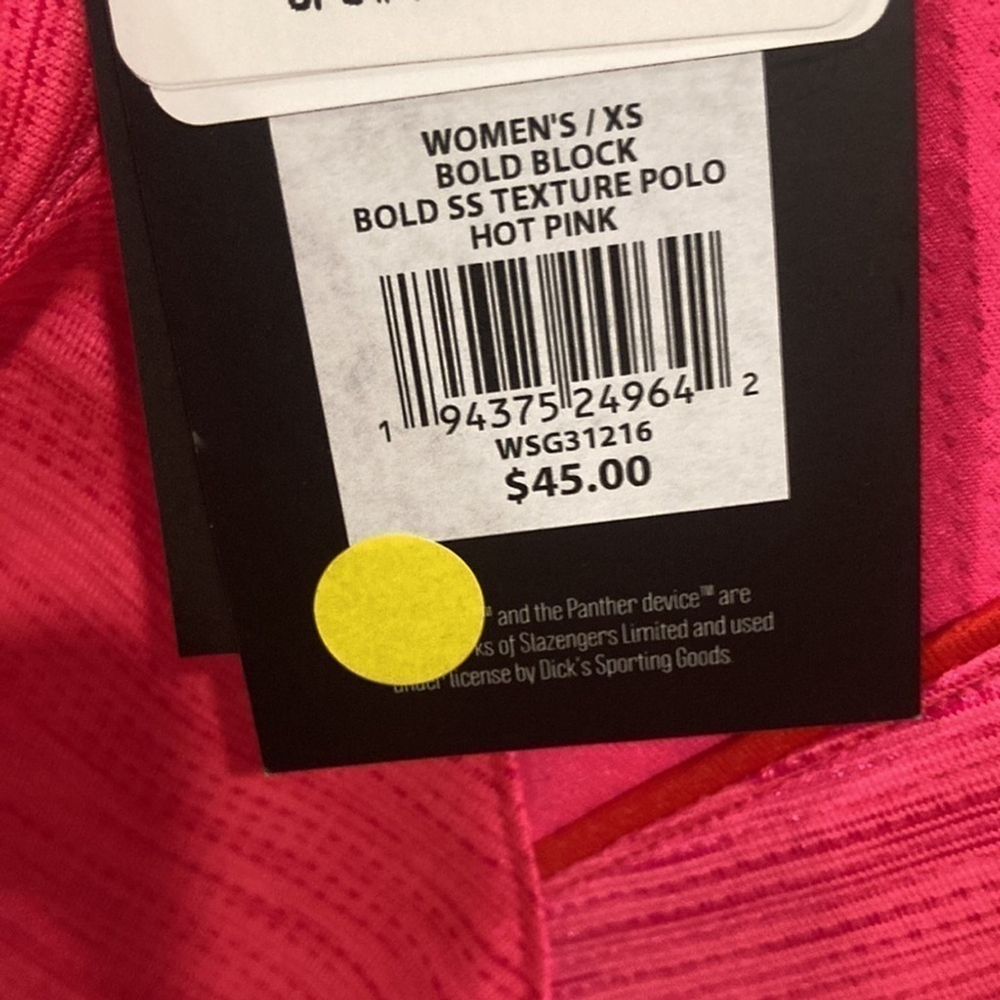 Womens Slazenger Women's Bold Texture Golf Polo hot pink size xs - Picture 4 of 4